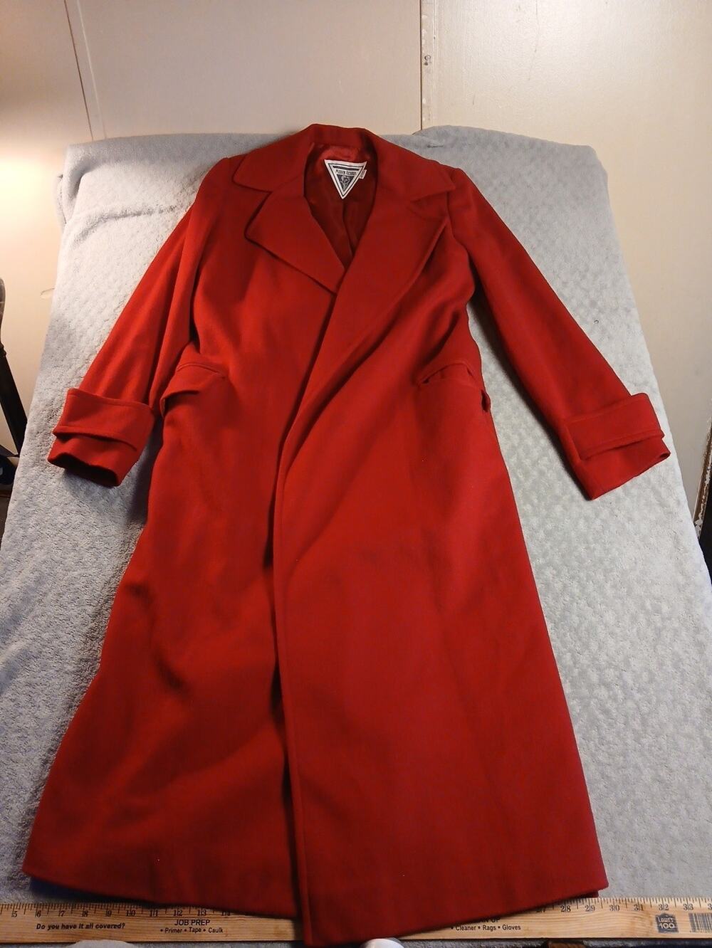 Marvin Richards Women's RED Long Wool Coat - Size 2 EUC